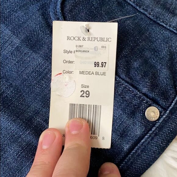 Y2K Nordstrom Rock & Republic Blue Distressed Berlin Denim Jeans In Madea Blue - Picture 8 of 8